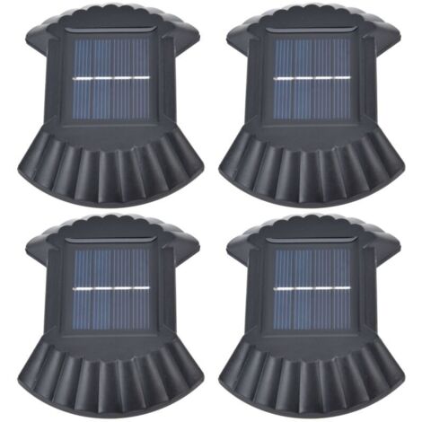 Set di 4 luci solari da parete, luci solari LED multifunzionali impermeabili, adatte per l'uso in giardino, all'aperto e sul vialetto, luce bianca