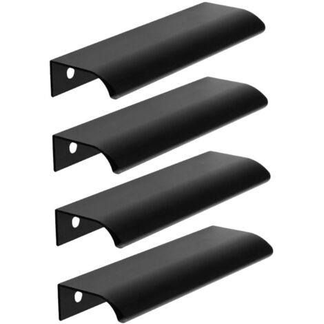 Set di 4 maniglie per armadietti da cucina moderni, maniglie per armadietti da bagno in alluminio da 150 mm, nere