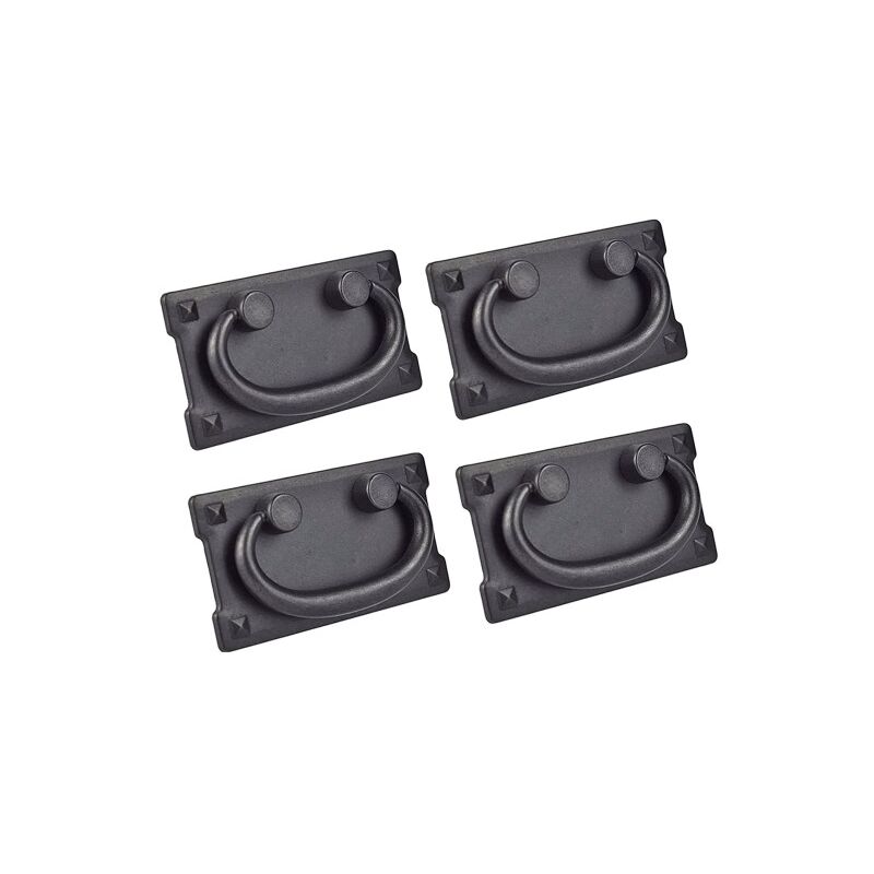 Image of Fortuneville - Set di 4 maniglie per cassetti vintage antichi con 52 x 96 mm (nero)