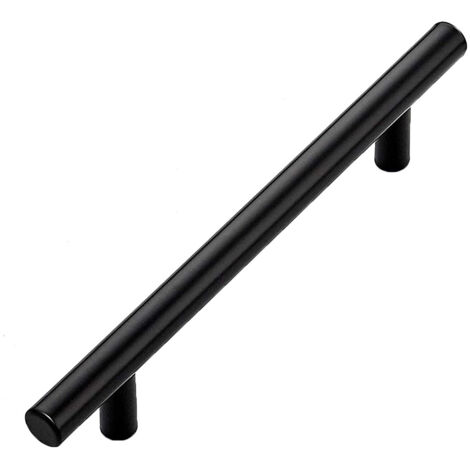 Set di 4 maniglie per mobili da cucina in acciaio inossidabile nero, interasse fori 128 mm. Maniglie per mobili in acciaio inossidabile.