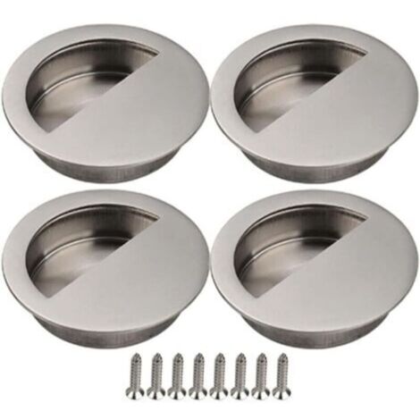 Set di 4 maniglie per porte scorrevoli (argento), maniglie per mobili incassate per porte scorrevoli, maniglie per mobili