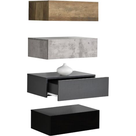 Set di 4 mensole da parete per camera da letto con 4 cassetti in diversi colori 46 x 30 x 15 cm 030007109