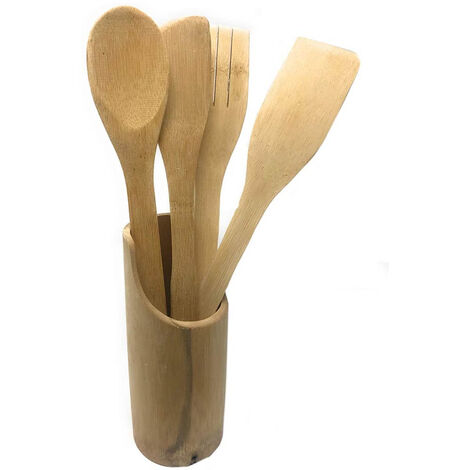 Set utensili cucina x bambini - tagliere, mattarello, mestoli - in legno di  faggio