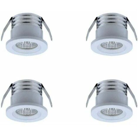 Set di 4 mini faretti LED da incasso, 3 W, bianco caldoBianco
