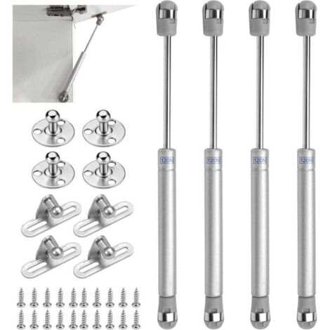 Set di 4 molle a gas per mobili da cucina, molla a gas con pistone idraulico da 120 N/12 kg, molla a gas per mobili da cucina, molla a gas per mobili, molla ammortizzatrice a gas, molla a gas per port