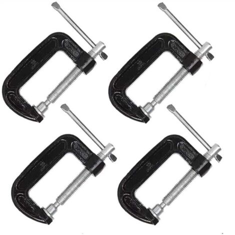 Set di 4 morsetti a C in acciaio per impieghi gravosi da 5,1 cm per lavorazione del legno, saldatura e edilizia