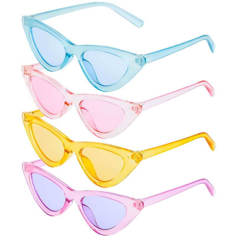 FVO - Set di 4 occhiali Cat Eye retrò Occhiali da