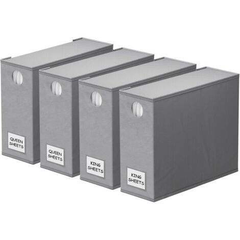 Set di 4 organizer per fogli pieghevoli con finestra, grigi
