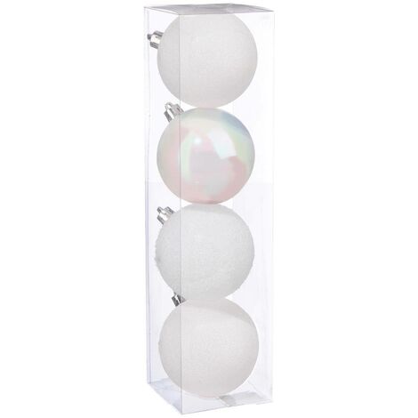 Set di 4 palline D.8cm bianco - Feeric lights & christmas