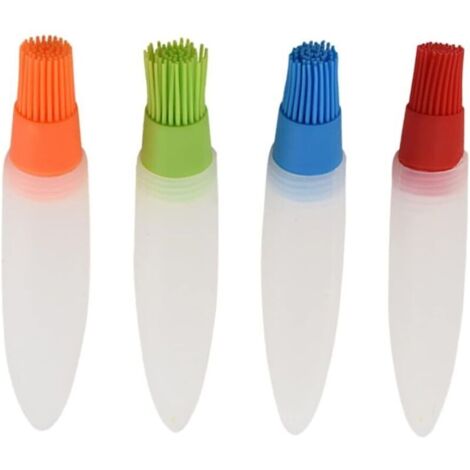 Set di 4 pennelli per barbecue da esterno con beccuccio appuntito, flacone, utensili da cucina, pennello per olio da pasticceria