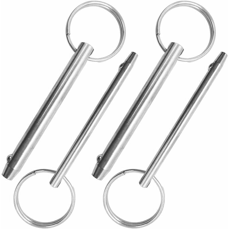 Image of Lling - Set di 4 perni a sgancio rapido, diametro 8mm e 6,3mm, lunghezza totale 76mm, realizzati interamente in acciaio inox 316