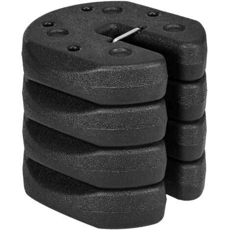 Set di 4 pesi di zavorra circolari per tendone da circo/barnum con perni di rinforzo e corda di trasporto in HDPE.