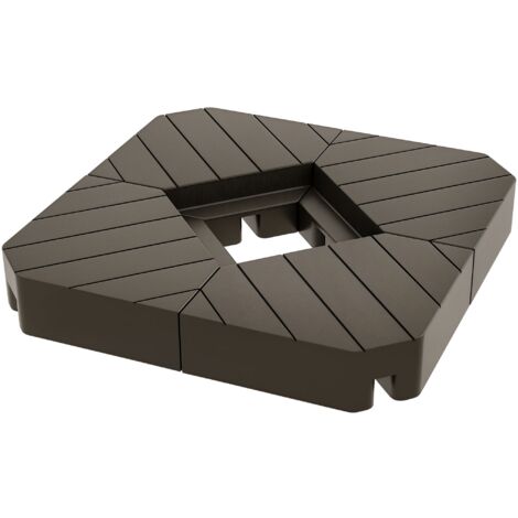 Set di 4 pesi quadrati per ombrelloni con base a croce decentrata - riempibili con acqua o sabbia fino a 60/80 kg
