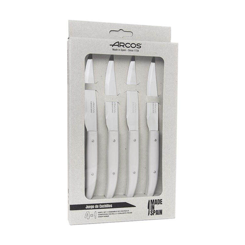 Image of Arcos - Set di 4 pezzi di coltello da taglio colorato in microperla bianco microperla