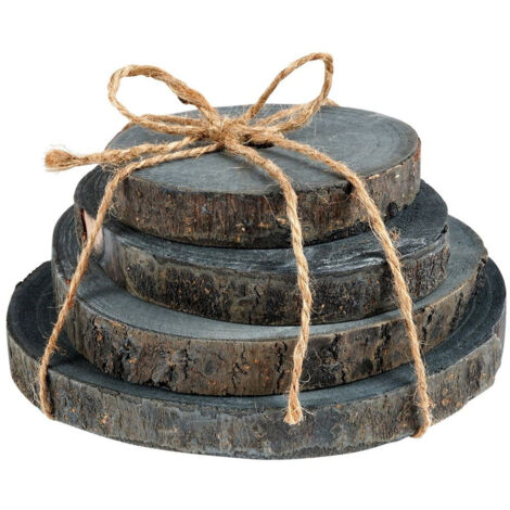 Set di 4 pezzi per fette di legno.