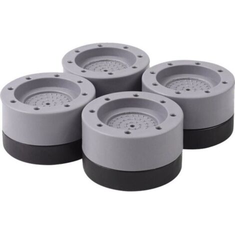 Set di 4 piedini antivibranti per lavatrici, asciugatrici, mobili, frigoriferi, antiscivolo e silenziosi (4,7 x 4,7 x 3,5 cm) - Altezza piedino: 3,5 cm