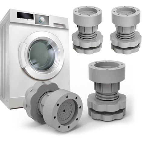 Set di 4 piedini filettati per lavatrice, ammortizzanti, fonoassorbenti, stabilizzatori anti-movimento, supporto per mobili, grigi