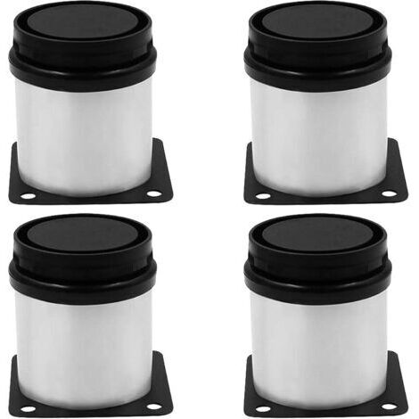 Set di 4 piedini regolabili in acciaio inox per armadi, piani di lavoro, tavolini (nero e argento) - 50 mm