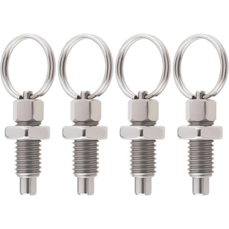 Set di 4 pistoni a molla con anello di trazione M8 a sgancio rapido, acciaio inossidabile, tipo non bloccabile, pistone a molla retrattile manualmente per attrezzature industriali