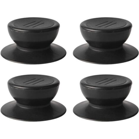 Set di 4 pomelli per coperchi, pomello di ricambio universale per coperchi da cucina, coperchio in vetro, maniglia per coperchi in vetro - nero