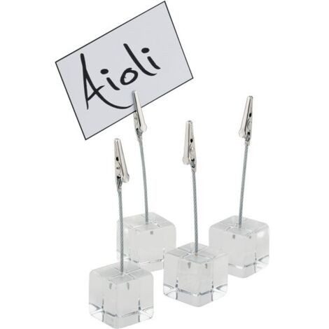 Set di 4 portacarte APS, altezza 116 mm, lunghezza 30 mm, larghezza 30 mm