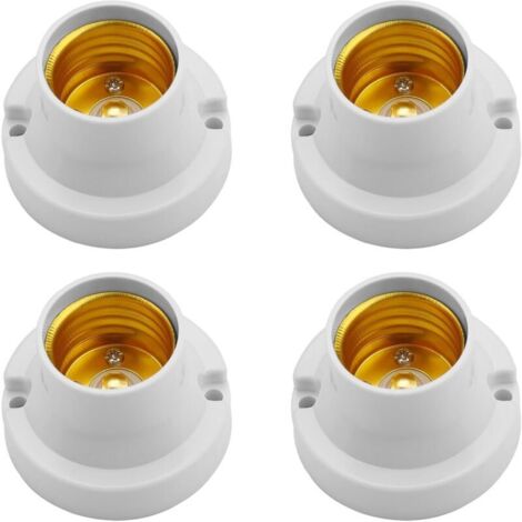 Set di 4 portalampade universali E27, adattatore per lampadine a LED, base a vite, bianco