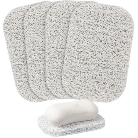 Set di 4 portasapone, antiscivolo e durevole, con spirale di scarico automatico, per doccia, bagno, cucina e viaggi