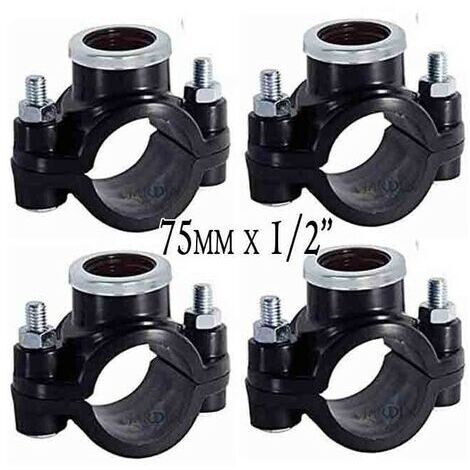Set di 4 Presa a staffa per irrigazione 75 mm x 1/2'' Utilizzato per l'installazione di elementi di irrigazione