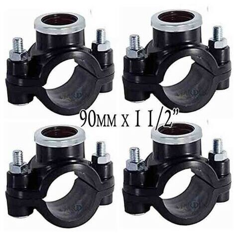 Set di 4 Presa a staffa per irrigazione 90mm x 1 1/2'' Utilizzato per l'installazione di elementi di irrigazione