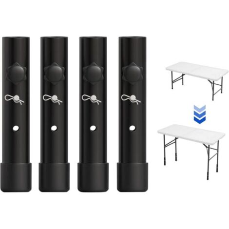 Set di 4 prolunghe per gambe di tavoli pieghevoli, per gambe curve e dritte, rialzi regolabili per gambe di tavoli pieghevoli, per un'altezza di (19,8 cm)
