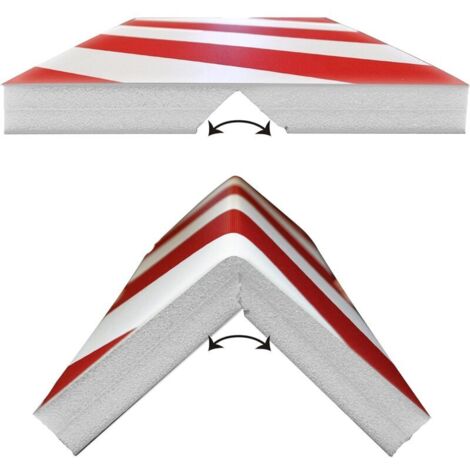 Set di 4 protezioni angolari autoadesive in spugna antiurto per auto, 40 cm, rosse e bianche, per prevenire urti e graffi.