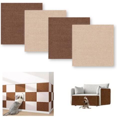 Set di 4 protezioni per mobili autoadesive e ritagliabili (30 x 30 cm), che proteggono efficacemente i mobili dagli artigli del gatto.