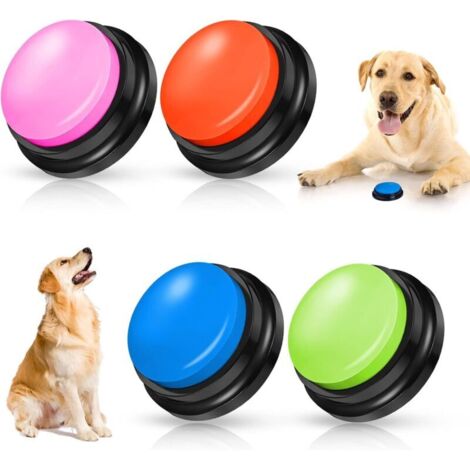 Set di 4 pulsanti parlanti per l'addestramento, con funzione di comunicazione, cicalino e registrazione delle conversazioni, giocattolo interattivo per cani.