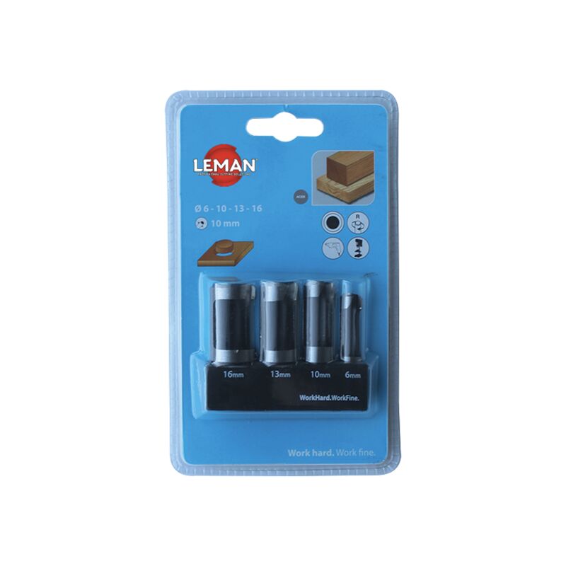 Set di 4 punte Leman ws d. 6,10,13,16 mm q. 10 mm - 200.500.04