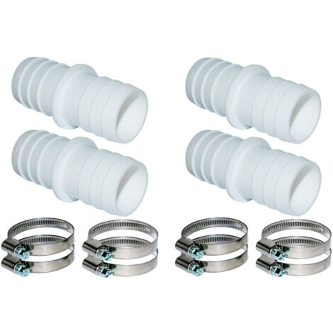 Connettori Per Tubo Piscina/Giardino - 4 Pezzi Doppio Boccaglio 32/38mm Con Fascette - Nero - Foto 7