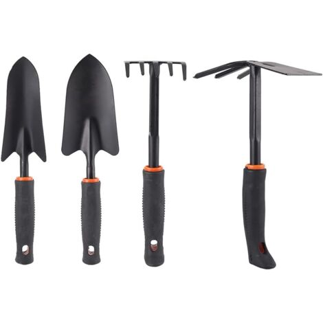 Set di 4 rastrelli da giardino, set di attrezzi da giardino con rastrello e pala ispessiti, accessori da giardinaggio per piantare fiori, diserbare e allentare il terreno