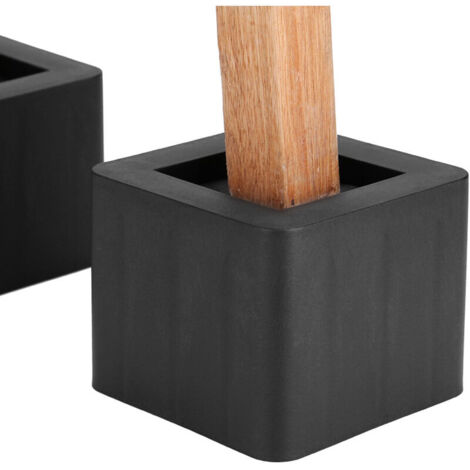 Set di 4 rialzi antiscivolo in plastica PP per gambe di mobili, ideali per tavolo, scrivania, letto e divano, colore nero, marca Eosnow.