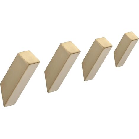 Set di 4 robusti ganci portasciugamani da bagno, finitura oro spazzolato.