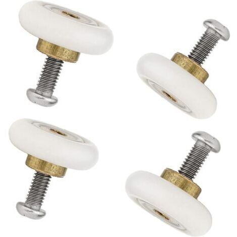 Set di 4 rotelle di ricambio per porta doccia, diametro 19 mm (19 mm - 4 pezzi)