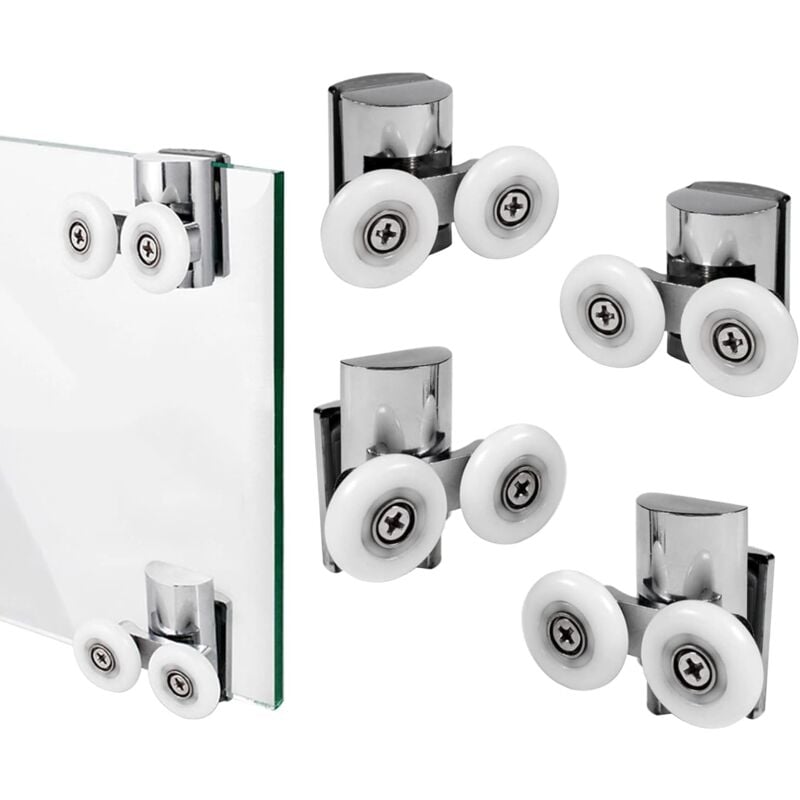 Set di 4 rotelle doppie per porta doccia con