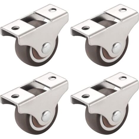 Set di 4 rotelle per mobili, rotelle di trasporto, rotelle girevoli (argento)