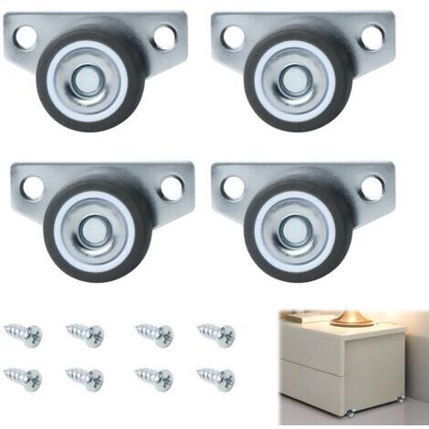Set di 4 rotelle per mobili, rotelle fisse universali per mobili rimovibili, rotelle girevoli con viti per utensili da cucina, mobili e scatole portaoggetti.