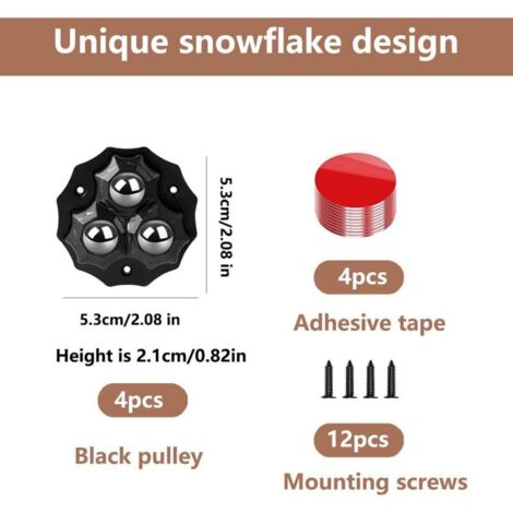 Set di 4 rotelle per piccoli mobili, rotelle autoadesive con cuscinetti a sfera, rotelle con cuscinetti a sfera, rotelle per piccoli mobili, scatole portaoggetti, utensili da cucina