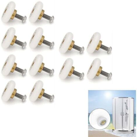 Set di 4 rulli di ricambio per porte scorrevoli della doccia, diametro 19 mm