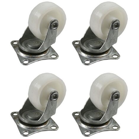 Set di 4 ruote bianche da 40 mm 45x40 mm