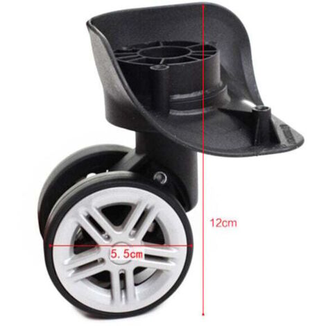 Set di 4 ruote di ricambio universali per valigie, ruote girevoli nere per valigie da viaggio, accessorio per valigie (12 × 5,5 cm)