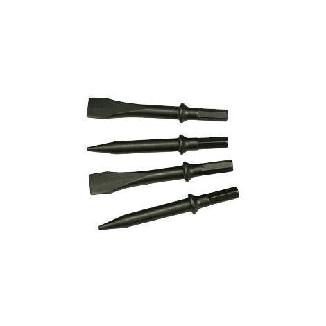 Set di 4 scalpelli esagonali Mecafer, 2 rotondi e 2 piatti