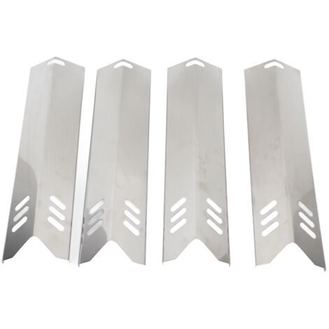 Set di 4 scudi termici regolabili in acciaio inox per bruciatori di forni a gas e barbecue. Deflettori di calore.