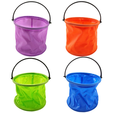 Set di 4 secchi pieghevoli da 2 litri, secchio piccolo retrattile portatile per pittura, spiaggia, campeggio e attività all'aperto