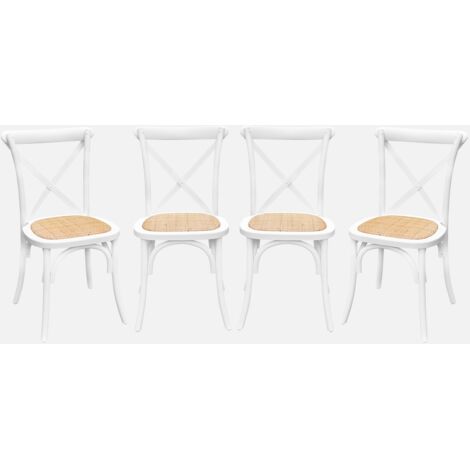 Set di 4 sedie da bistrot vintage in legno